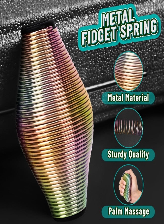 CHESLICR Metal Fidget Spring Toys Adults, Easter Basket Stuffers Filler Gift for Kids Teen Boy Men, Quiet Cool Stuff Gadgets Office Desk Stress Relief Ball Sensory Tool ADHD Fingears Grip Figette Anxiety Item - Image 2
